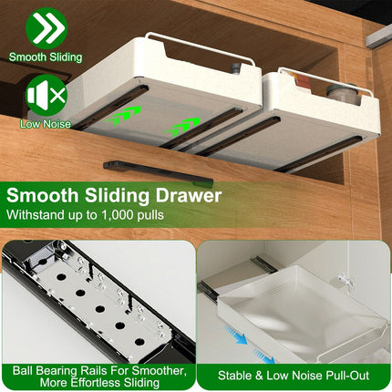 2Pcs Pull Out Cabinet Organizers Sliding Shelf Spice Rack Carbon Steel