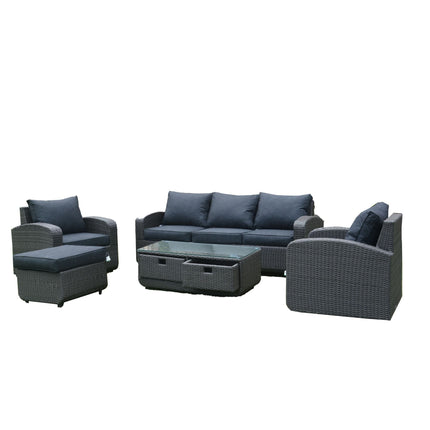 Direct Wicker 5-Piece Outdoor Rattan Furniture Patio Conversation Set