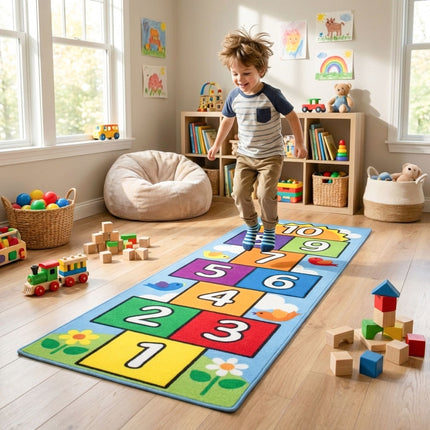 4x6 Cute hopscotch Nursery Rugs for Girls Boys Neutral Non Slip