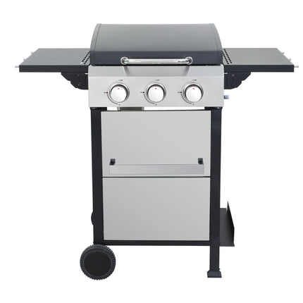 3-Burner Propane Gas BBQ Grill, SS Plancha, 36900BTU Output With Wire