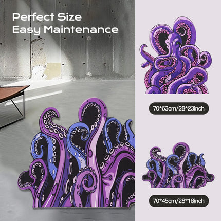 Octopus Bathroom Rug Non-Slip Mat -, Microfiber Absorbent Octopus Rug
