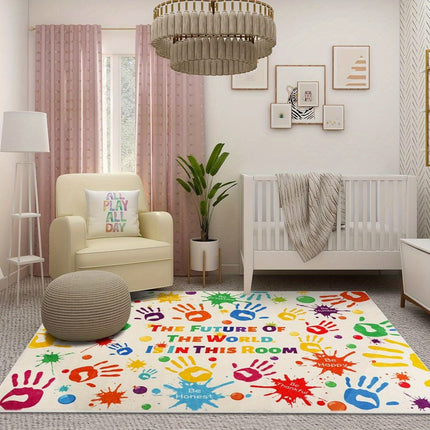 Rug for living room handprint carpets for gaming decor for boys