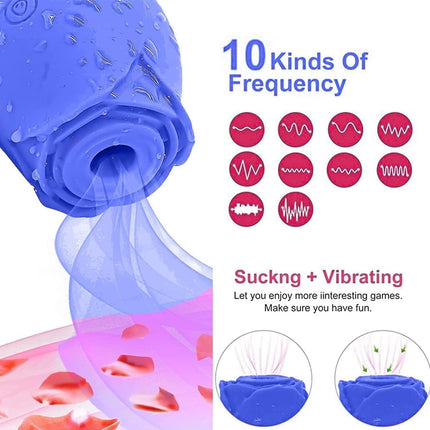Discreet 10 Speed Personal Massage Rose Vibrator sucking Massager for