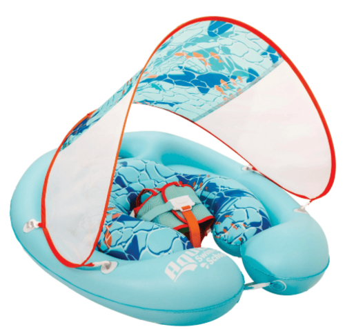 Aqua SwimSchool 2-in-1 Pool Cruiser Float for Boys, 3-18 Months, Blue