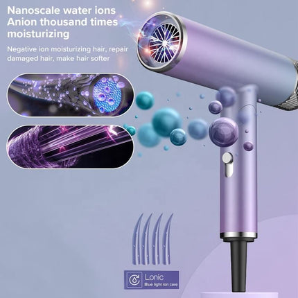 Foldable Hair Dryer Blower Electric Negative Ion Blower Mini Folding
