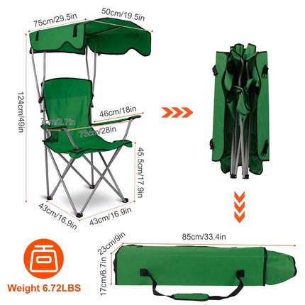 Foldable Beach Canopy Chair Sun Protection Camping Lawn Canopy Chair