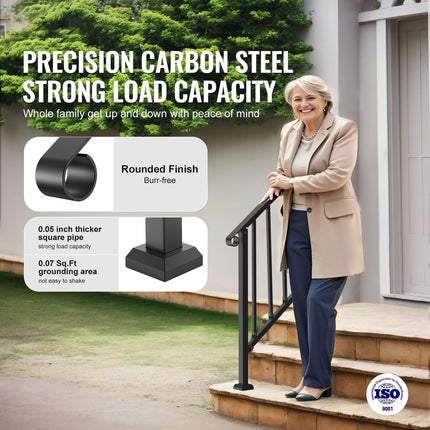 Handrails for Outdoor Steps, 2-3 Step Stair Hand Rail Kit,