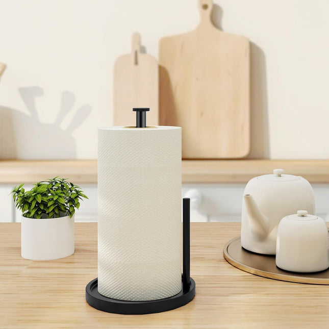 Paper Towel Holder Countertop, Standing Paper Roll Holder with Anti
