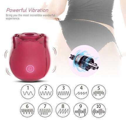 Discreet 10 Speed Personal Massage Rose Vibrator sucking Massager for