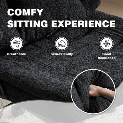 Ergonomic Office Chair with 2-in-1 Flip-Up Back, 25" Wide Seat, Airbag