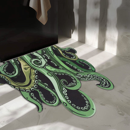Octopus Bathroom Rug Non-Slip Mat -, Microfiber Absorbent Octopus Rug