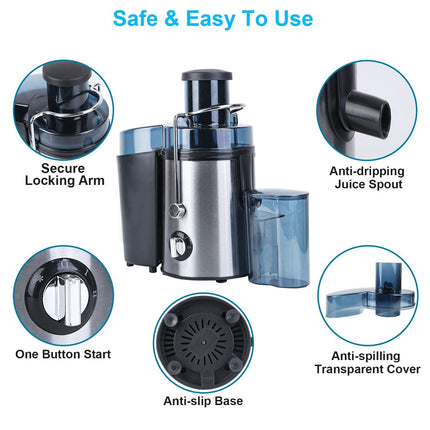1000W Centrifugal Juicer Juice Extractor with 2 Speeds 3.6in Wide Feed