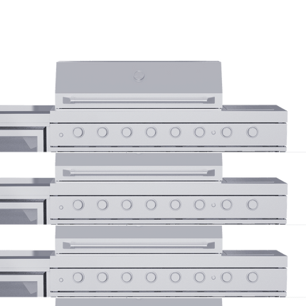 Large 8-Burner Outdoor BBQ Grill, 304 Food-Grade Stainless Steel,