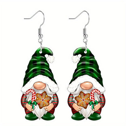 4Pairs Acrylic Earring Set Unique Fun Holiday Fashion Accessories