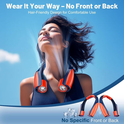 Portable Neck Fan with 6 Powerful Speeds, 8000mAh Battery Operated
