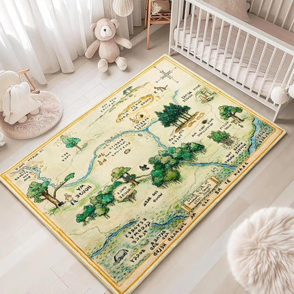 4x6 Cute Woodland Nursery Rugs for Girls Boys Neutral Non Slip