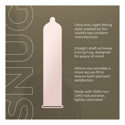 UNION SNUG Condoms | Ultra-Thin, Tighter Fitting, Body-friendly &