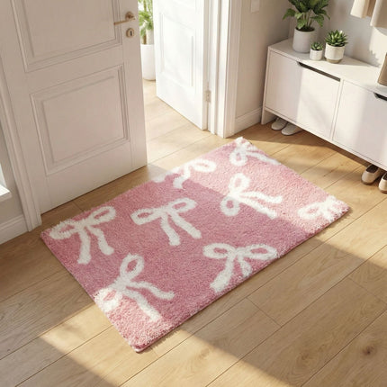 Bow Coquette Cute Bath Mat (20 X 32 Inch) – Non-Slip Absorbent