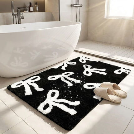 Bow Coquette Cute Bath Mat (20 X 32 Inch) – Non-Slip Absorbent