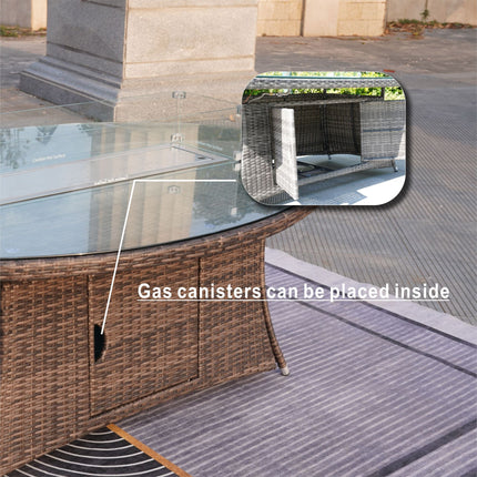 Direct Wicker Outdoor Rattan 50,000BTU Propane Gas Fire Pit Table