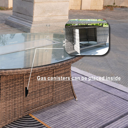 Direct Wicker Outdoor Rattan 50,000BTU Propane Gas Fire Pit Table