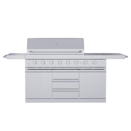 Large 8-Burner Outdoor BBQ Grill, 304 Food-Grade Stainless Steel,
