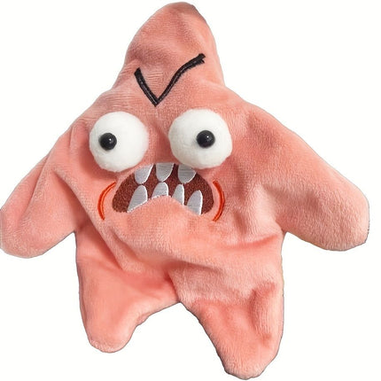 Grumpy Starfish, Pink Kicking Starfish Plush Pendant, Funny Spoofing