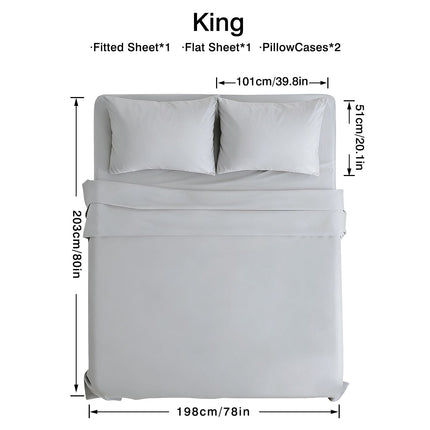 4-piece ultra-soft 85g bed sheet and pillowcase set. Soft and durable,