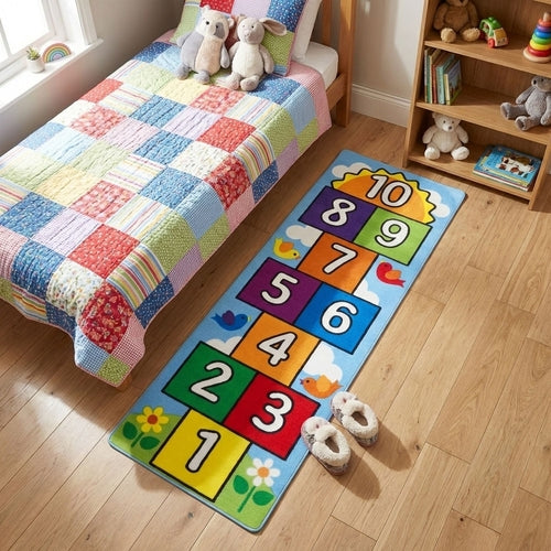 4x6 Cute hopscotch Nursery Rugs for Girls Boys Neutral Non Slip