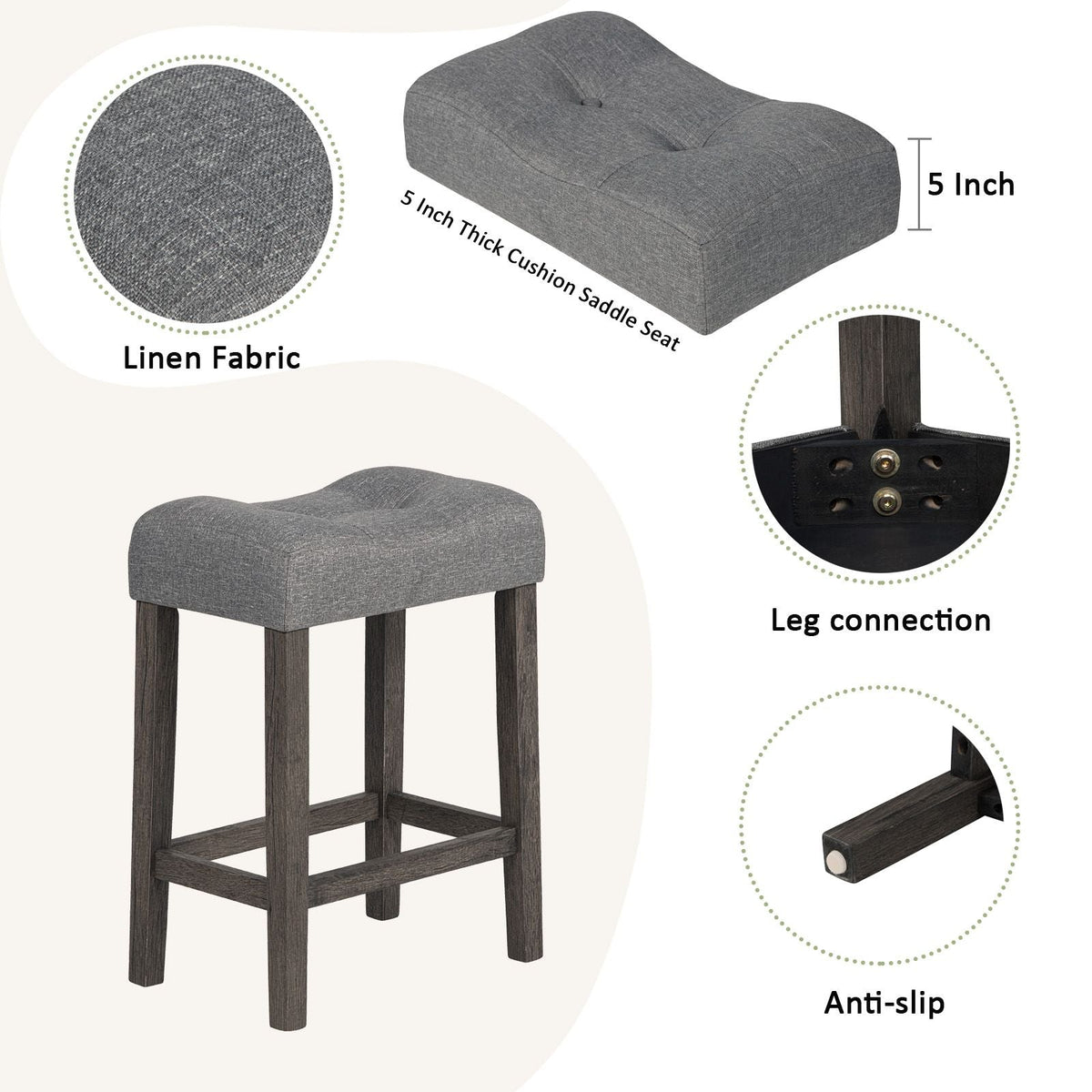 4 Piece Bar Table Set with Power Outlet,Bar Table Set with Chairs,Sofa