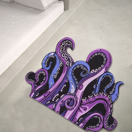 Octopus Bathroom Rug Non-Slip Mat -, Microfiber Absorbent Octopus Rug