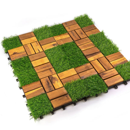 Acacia Wood Assembled Flooring , 10pack, 12 in. x 12 in.