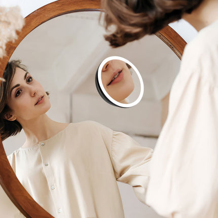30X Magnifying Mirror With Light 3 Colors Dimmable Brightness Included