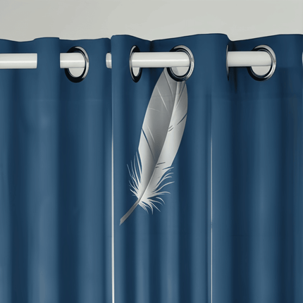 9-Piece Feather Print Bedding & Curtain Set (Queen/King/Cal King) -