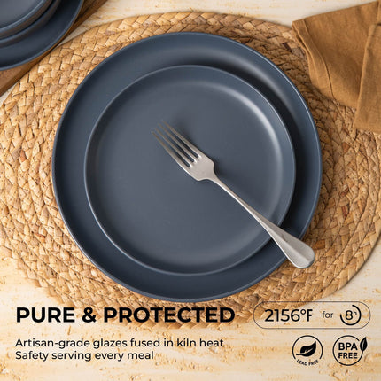 12-Piece Stoneware Dinnerware Sets with Mugs | Microwave & Dishwasher