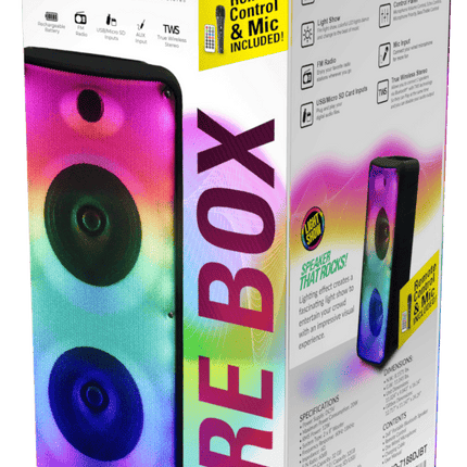 IQ Sound 2 x 8" Bluetooth Speaker Fire Box
