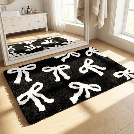 Bow Coquette Cute Bath Mat (20 X 32 Inch) – Non-Slip Absorbent