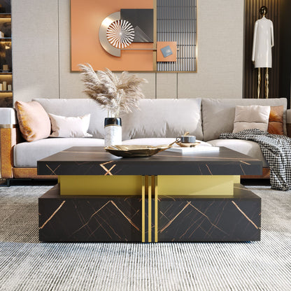 Modern Square Storage Coffee Table With 4 Drawers