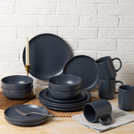 12-Piece Stoneware Dinnerware Sets with Mugs | Microwave & Dishwasher