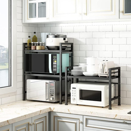 Expandable Microwave Stand Countertop Kitchen Utensils Tableware