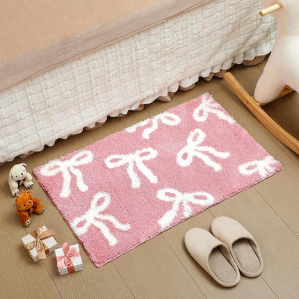 Bow Coquette Cute Bath Mat (20 X 32 Inch) – Non-Slip Absorbent