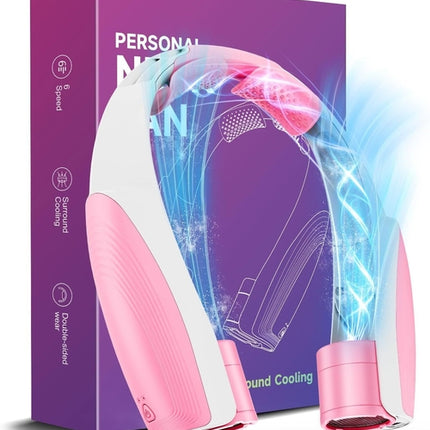 Portable Neck Fan with 6 Powerful Speeds, 8000mAh Battery Operated