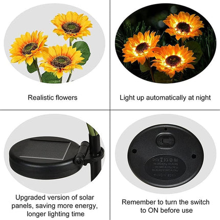2 Pack Flashing Outdoor Solar Garden Stake Lights,Upgraded LED Solar