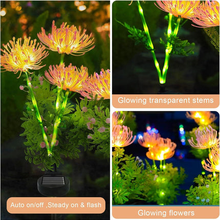 4 Pack Solar Garden Lights Outdoor, Solar Flower Lights for Yard with
