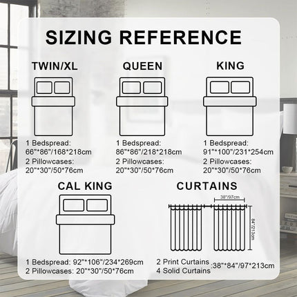 9-Piece Feather Print Bedding & Curtain Set (Queen/King/Cal King) -