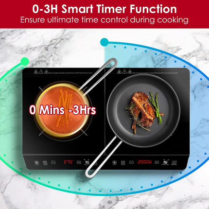 4000W Induction Cooktop Portable Double Induction Cooker Electric Dual