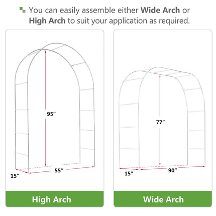 Metal Garden Arch Trellis,Adjustable Arbor Trellis,White
