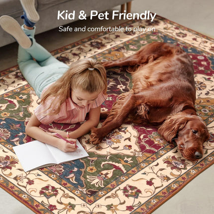 Washable Runner Rug 2x6, Moroccan Faux Wool Runner Rug Non Slip for