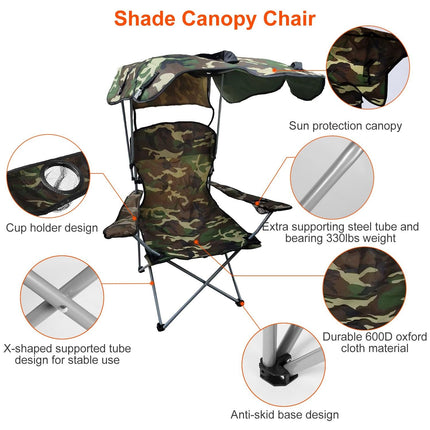 Foldable Beach Canopy Chair Sun Protection Camping Lawn Canopy Chair