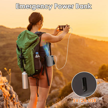 5 In 1 Portable Waist Clip Fan With 5 Speeds Flashlight 10000mAh